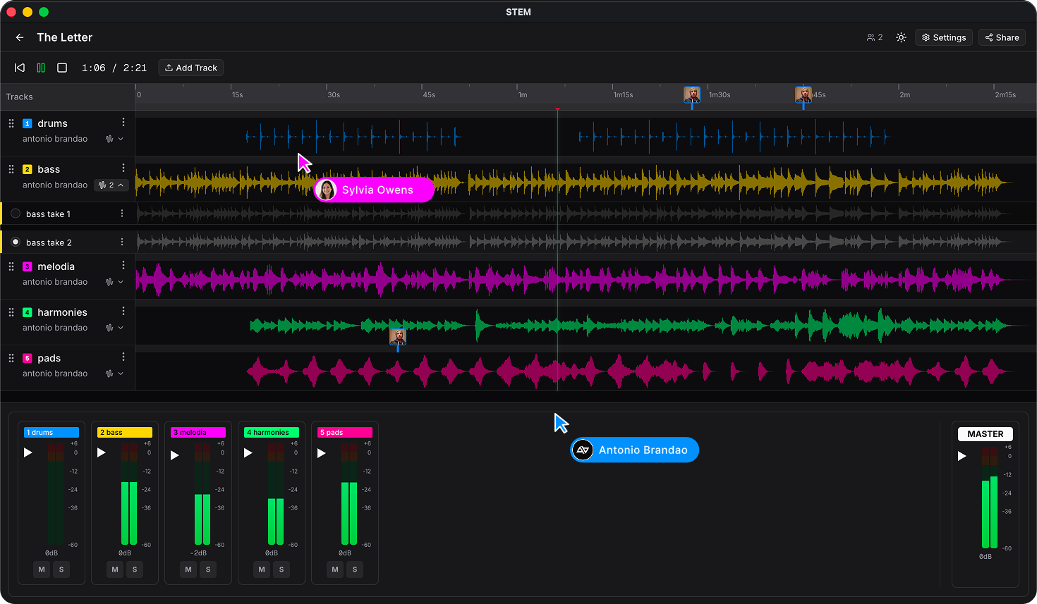 STEM - Audio stem mixing and collaboration platform